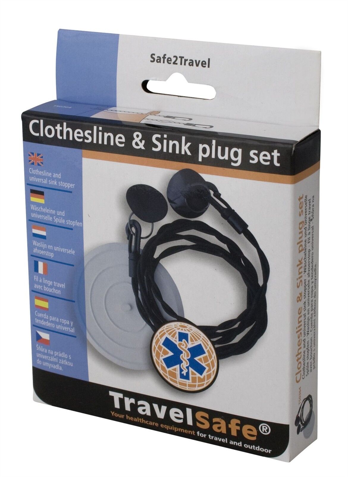 Travel Washing Line And Sink Plug Set