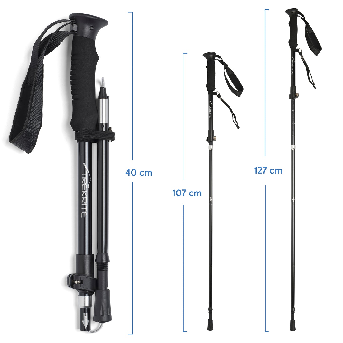Trekrite Folding Hiking Pole - Single or Pair - Available in Two Sizes