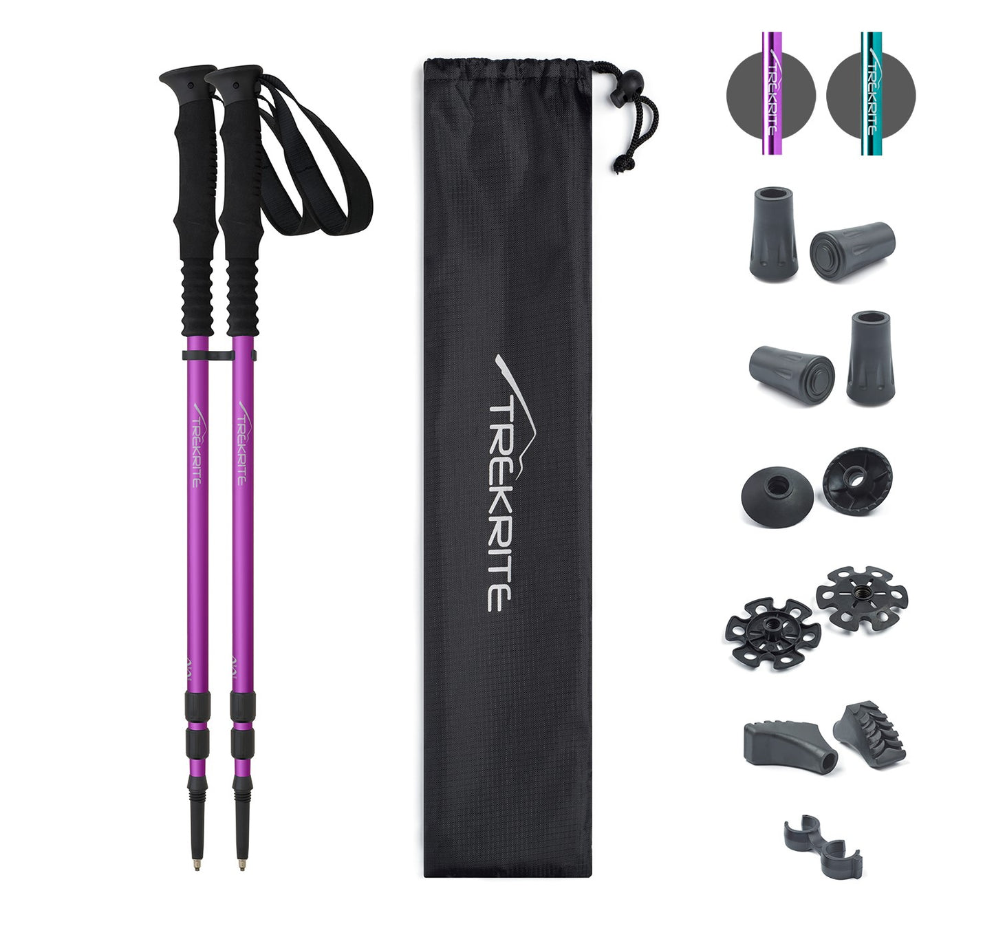 Pair Womens Hiking Poles - Choose Colour